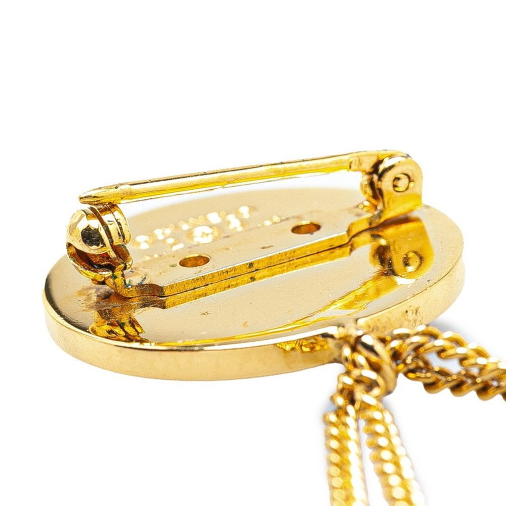 CHANEL Authentic Gold Logo Brooch - Picture 3 of 4